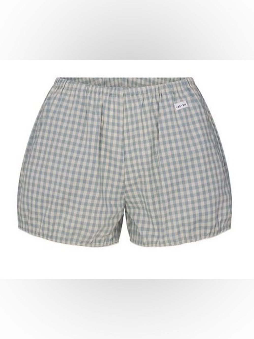 Rat Boi Easy Cotton Bloomer Shorts in Sky Gingham Light Blue